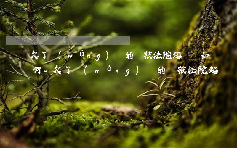 欠了網(wǎng)貸的錢被法院起訴會如何-欠了網(wǎng)貸的錢被法院起訴會如何處理