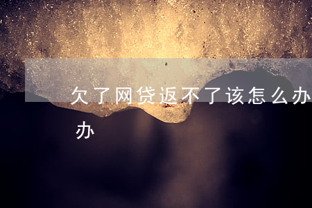 欠了网贷返不了该怎么办(网贷还不掉了怎么办)