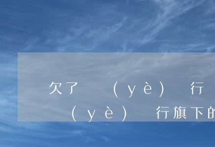欠了興業(yè)銀行網(wǎng)貸(興業(yè)銀行旗下的網(wǎng)貸)
