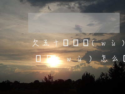 欠五十萬債務(wù)怎么還錢-欠五十萬債務(wù)怎么還錢劃算