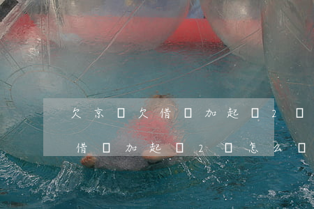 欠京東欠借唄加起來2萬怎么辦-欠京東欠借唄加起來2萬怎么辦啊