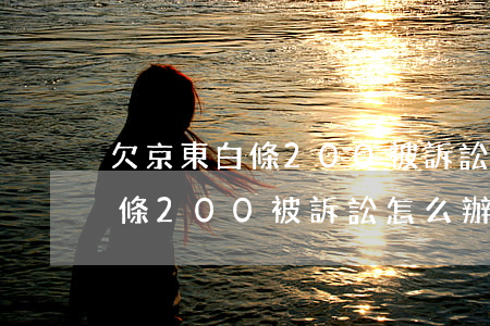 欠京東白條200被訴訟怎么辦-欠京東白條200被訴訟怎么辦呢