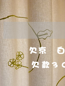 欠京東白條300一個(gè)月(京東白條欠款300元)