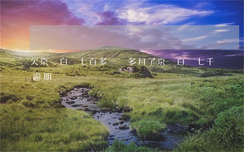 欠京東白條七百多一個多月了(京東白條七千逾期)