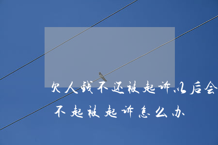 欠人钱不还被起诉以后会怎么办(欠别人钱还不起被起诉怎么办)
