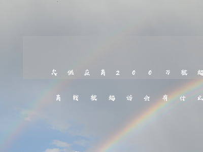 欠供应商200万被起诉无力偿还-欠供应商钱被起诉会有什么后果