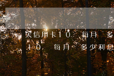 欠信用卡10萬每月還多少利息-欠信用卡10萬每月還多少利息呢