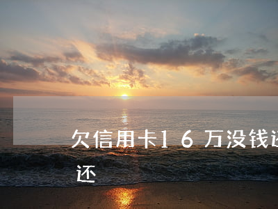 欠信用卡16万没钱还(欠信用卡16万没钱还)