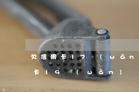 欠信用卡17萬(wàn)怎么還-欠信用卡19萬(wàn)暫時(shí)沒(méi)錢還怎么辦