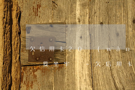 欠信用卡20萬(wàn)無(wú)力償還要坐牢嗎-欠信用卡20萬(wàn)無(wú)力償還怎么辦