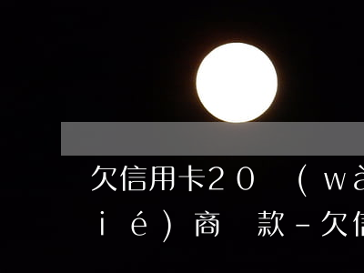 欠信用卡20萬(wàn)逾期如何協(xié)商還款-欠信用卡20萬(wàn)逾期如何協(xié)商還款呢