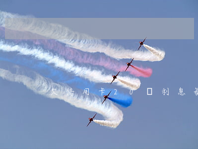 欠信用卡20萬利息每月還多少-