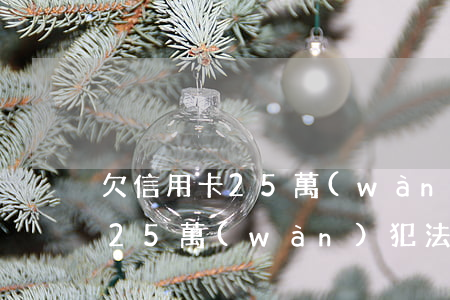 欠信用卡25萬(wàn)犯法嗎(欠信用卡25萬(wàn)犯法嗎)