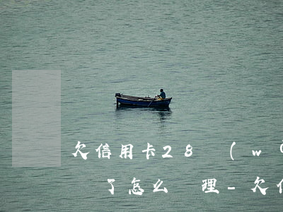 欠信用卡28萬(wàn)無(wú)力償還了怎么處理-欠信用卡28萬(wàn)無(wú)力償還了怎么處理呢