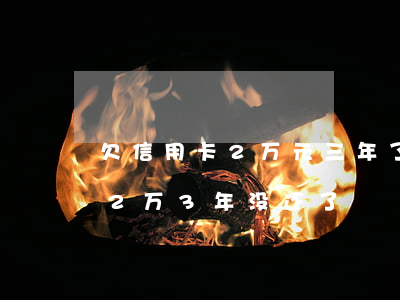 欠信用卡2万元三年了还不上了-欠信用卡2万3年没还了