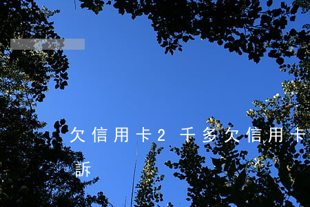 欠信用卡2千多(欠信用卡兩千多會不會被起訴)