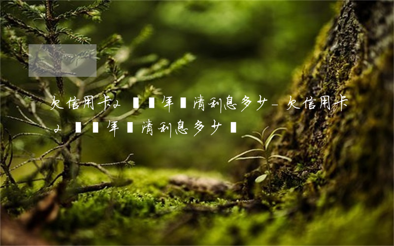 欠信用卡2萬兩年還清利息多少-欠信用卡2萬兩年還清利息多少錢