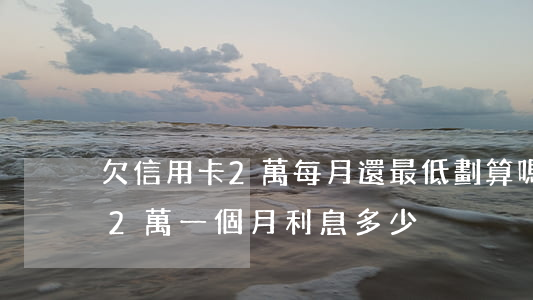 欠信用卡2萬每月還最低劃算嗎-欠信用卡2萬一個月利息多少