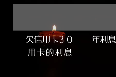 欠信用卡30萬一年利息是多少（欠30萬信用卡的利息）