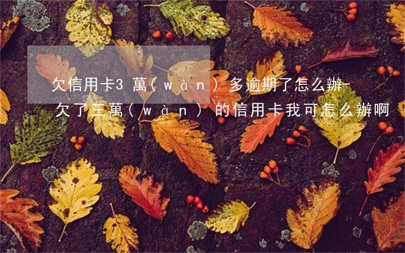 欠信用卡3萬(wàn)多逾期了怎么辦-欠了三萬(wàn)的信用卡我可怎么辦啊