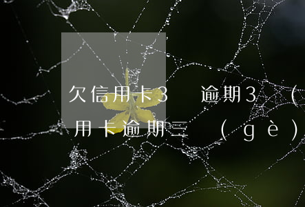 欠信用卡3萬逾期3個(gè)月 三萬的信用卡逾期三個(gè)月了,沒能力償還