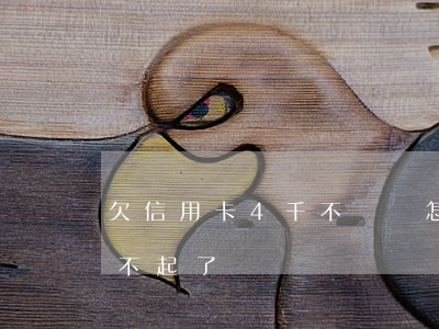 欠信用卡4千不還會怎么樣(欠信用卡四萬還不起了)