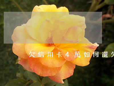 欠信用卡4萬如何還(欠信用卡4萬如何還款)