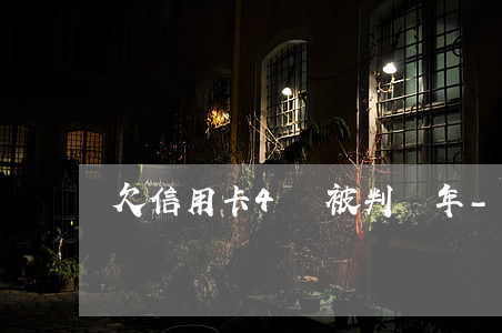 欠信用卡4萬被判幾年-欠信用卡4萬多