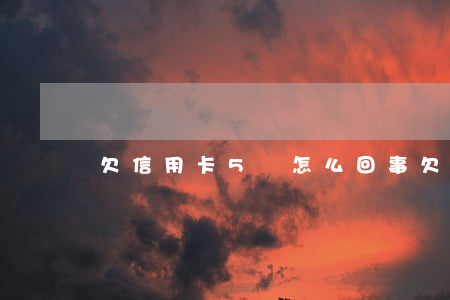 欠信用卡5萬怎么回事(欠信用卡5萬多嗎)