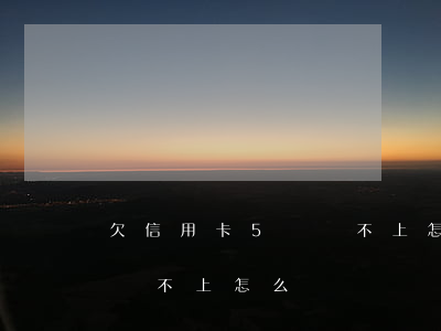 欠信用卡5萬還不上怎么辦(信用卡欠了5萬還不上怎么辦)
