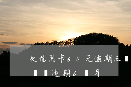 欠信用卡60元逾期三個月(信用卡1000塊錢逾期6個月)