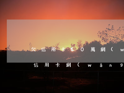 欠信用卡60萬網(wǎng)貸30萬(欠信用卡網(wǎng)貸幾十萬)
