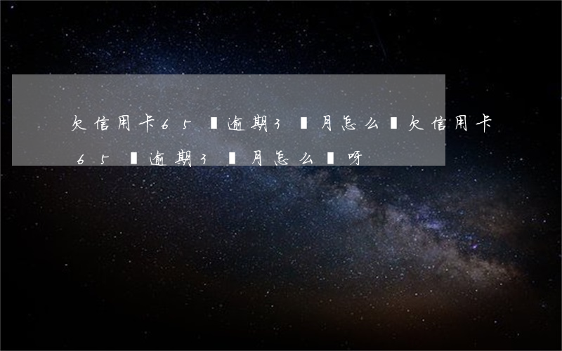 欠信用卡65萬逾期3個月怎么辦(欠信用卡65萬逾期3個月怎么辦呀)