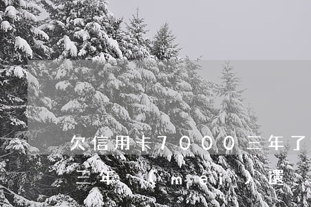 欠信用卡7000三年了(欠信用卡8000三年沒(méi)還)