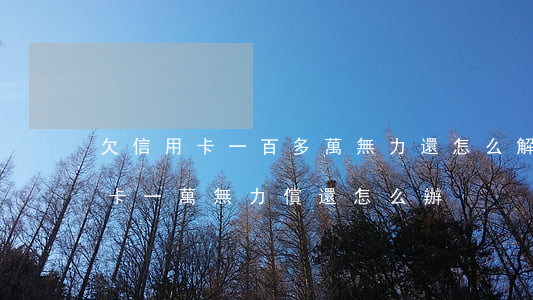 欠信用卡一百多萬無力還怎么解決-欠信用卡一萬無力償還怎么辦
