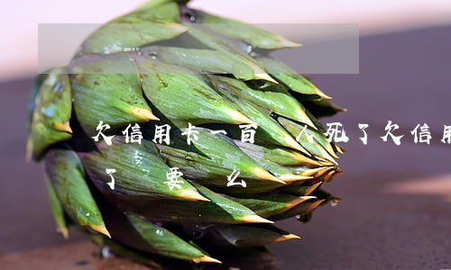 欠信用卡一百萬人死了(欠信用卡幾十萬人死了還要還么)