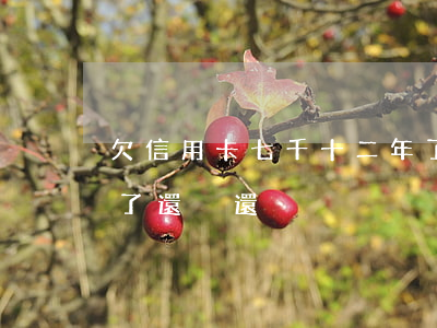 欠信用卡七千十二年了(欠信用卡七千十二年了還沒還)