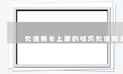 欠信用卡上岸的技巧(欠信用卡應該怎么還款)