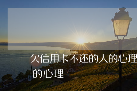 欠信用卡不还的人的心理(欠信用卡不还的人的心理)
