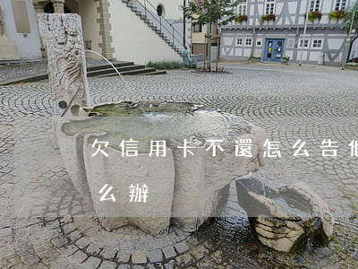 欠信用卡不還怎么告他(欠信用卡不想還了怎么辦)