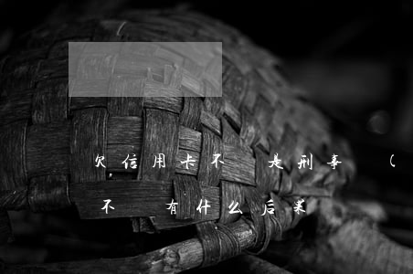 欠信用卡不還是刑事責(zé)任(欠信用卡不還有什么后果)