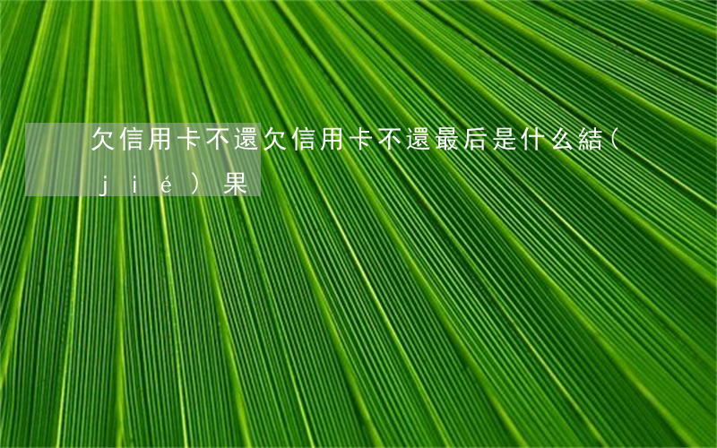 欠信用卡不還(欠信用卡不還最后是什么結(jié)果)