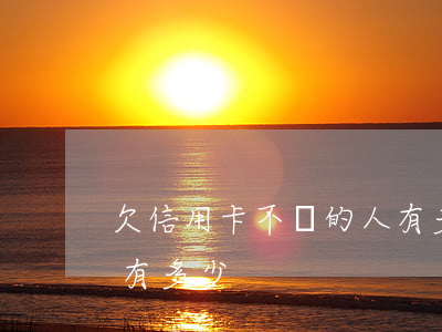 欠信用卡不還的人有多少(欠信用卡不還的人有多少)