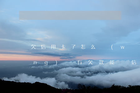 欠信用卡了怎么網(wǎng)貸(網(wǎng)貸有欠款能辦信用卡嗎)