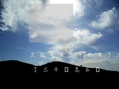 欠信用卡六千抵消了三千(欠信用卡六千抵消了三千會怎么樣)