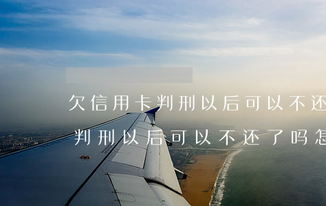 欠信用卡判刑以后可以不还了吗-欠信用卡判刑以后可以不还了吗怎么办