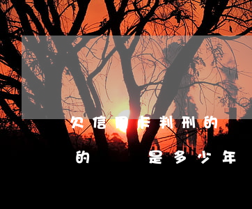 欠信用卡判刑的標準是多少-欠信用卡判刑的標準是多少年