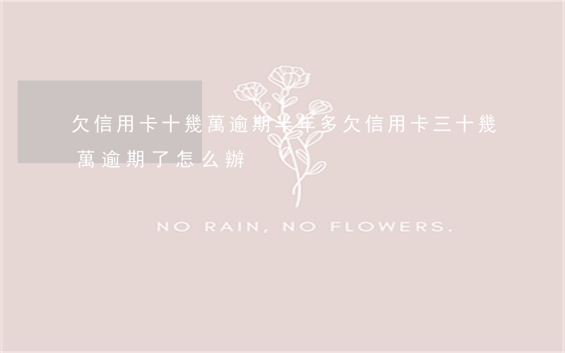 欠信用卡十幾萬逾期半年多(欠信用卡三十幾萬逾期了怎么辦)
