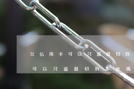欠信用卡可以只還最初的本金嗎-欠信用卡可以只還最初的本金嗎怎么還