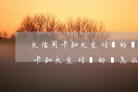 欠信用卡和欠支付寶的錢怎么處理-欠信用卡和欠支付寶的錢怎么處理好